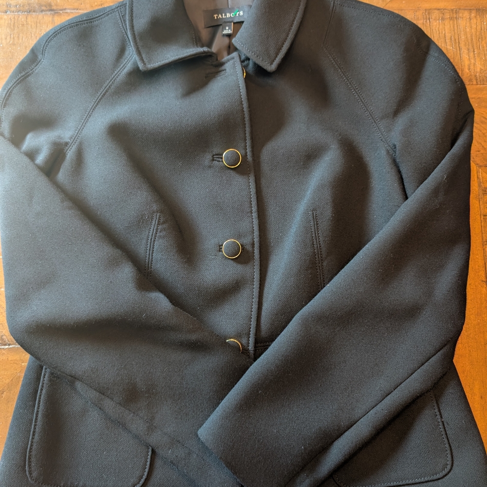 Talbots Black Blazer with Gold Buttons - Picture 2 of 4